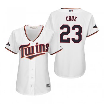 Women's Nelson Cruz Minnesota Twins White 2019 Postseason Cool Base Jersey