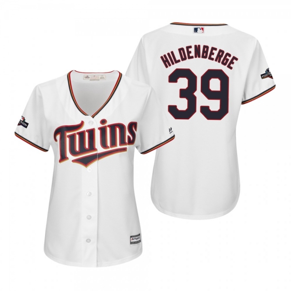 Women's Trevor Hildenberger Minnesota Twins White 2019 Postseason Cool Base Jersey