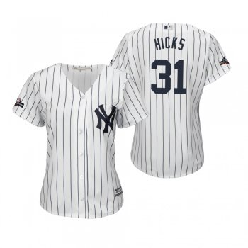 Women's Aaron Hicks New York Yankees White 2019 Postseason Cool Base Jersey