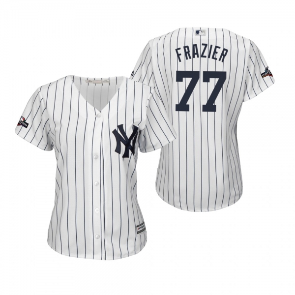 Women's Clint Frazier New York Yankees White 2019 Postseason Cool Base Jersey