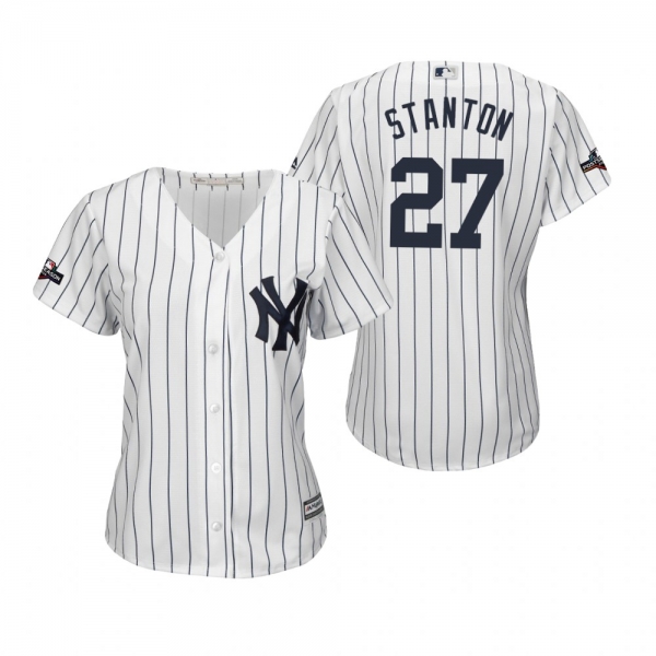 Women's Giancarlo Stanton New York Yankees White 2019 Postseason Cool Base Jersey