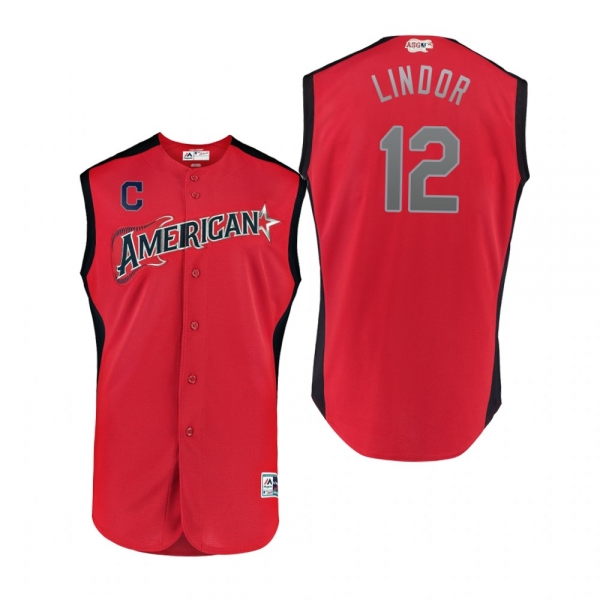 Youth American League Indians Francisco Lindor Red 2019 MLB All-Star Game Jersey