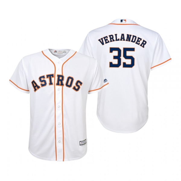 Youth Justin Verlander Houston Astros White Cool Base Official Jersey