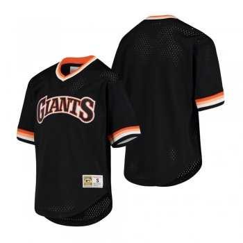 San Francisco Giants Black Cooperstown Collection Mesh Wordmark Jersey