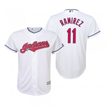 Youth Jose Ramirez Cleveland Indians White Cool Base Home Official Jersey