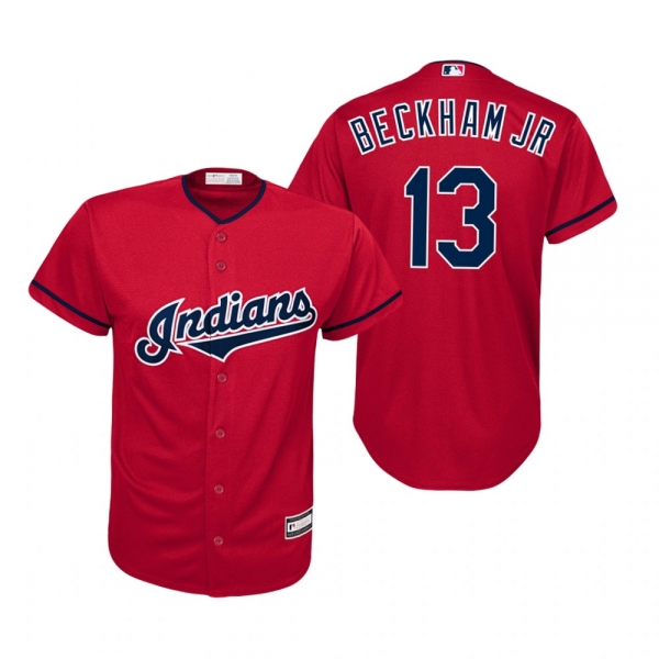 Youth Odell Beckham Jr Cleveland Indians Red Cool Base MLB x NFL Player Replica Jersey