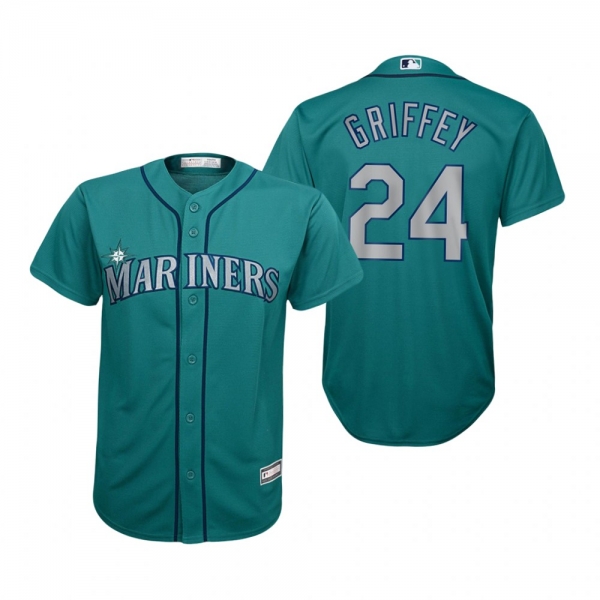 Youth Ken Griffey Jr. Seattle Mariners Aqua Cool Base Replica Jersey