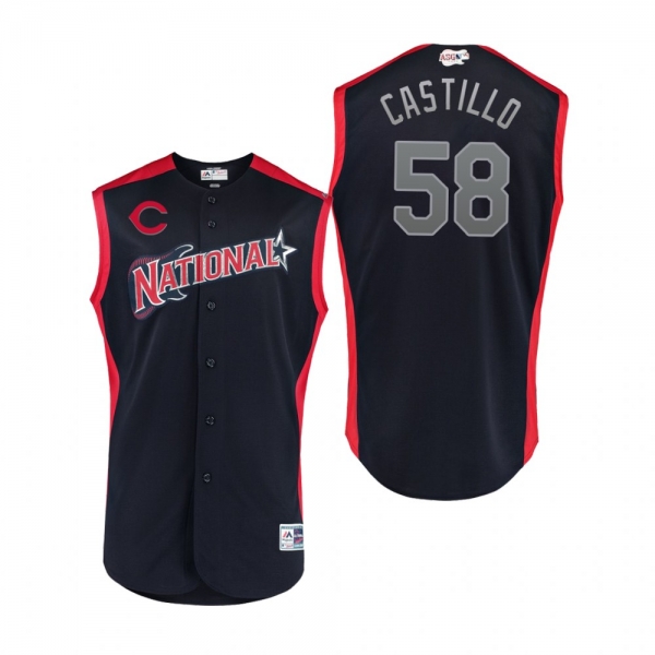 Youth National League Reds Luis Castillo Navy 2019 MLB All-Star Game Jersey