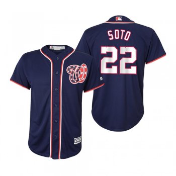 Youth Juan Soto Washington Nationals Navy Cool Base Alternate Official Jersey