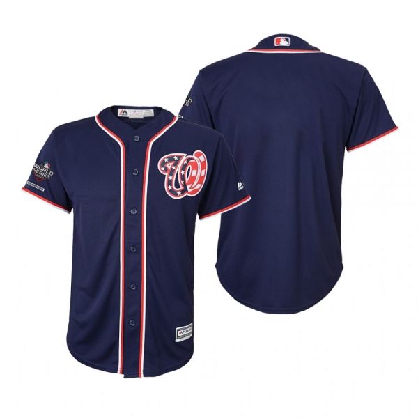 Youth Washington Nationals Navy 2019 World Series Champions Cool Base Jersey