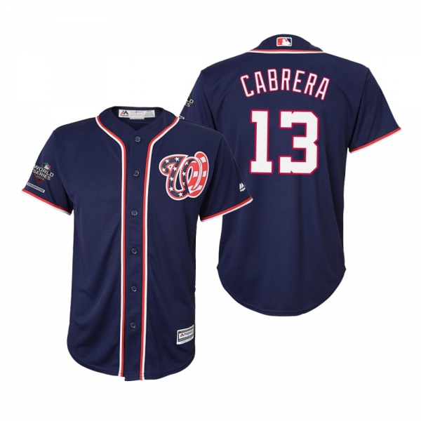 Youth Asdrubal Cabrera Washington Nationals Navy 2019 World Series Champions Cool Base Jersey