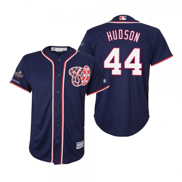 Youth Daniel Hudson Washington Nationals Navy 2019 World Series Champions Cool Base Jersey