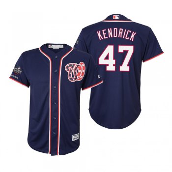 Youth Howie Kendrick Washington Nationals Navy 2019 World Series Champions Cool Base Jersey