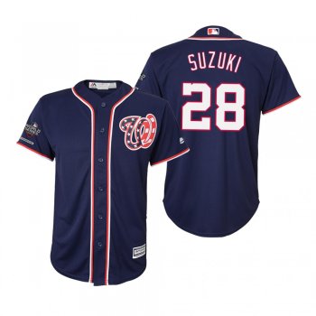 Youth Kurt Suzuki Washington Nationals Navy 2019 World Series Champions Cool Base Jersey