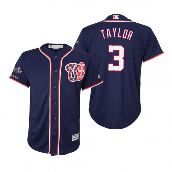 Youth Michael Taylor Washington Nationals Navy 2019 World Series Champions Cool Base Jersey