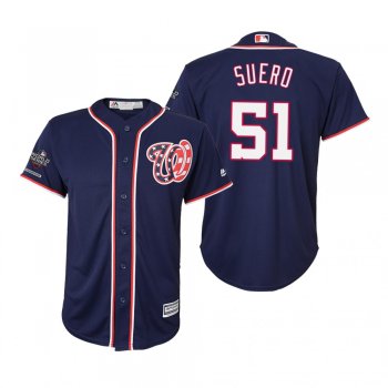 Youth Wander Suero Washington Nationals Navy 2019 World Series Champions Cool Base Jersey