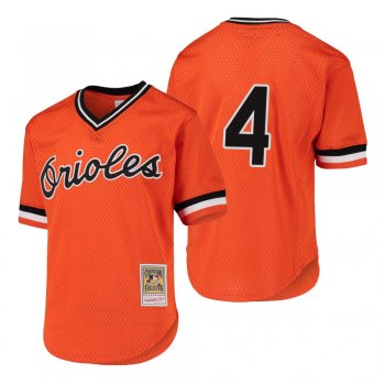 Youth Earl Weaver Baltimore Orioles Orange Cooperstown Collection Mesh Batting Practice Jersey