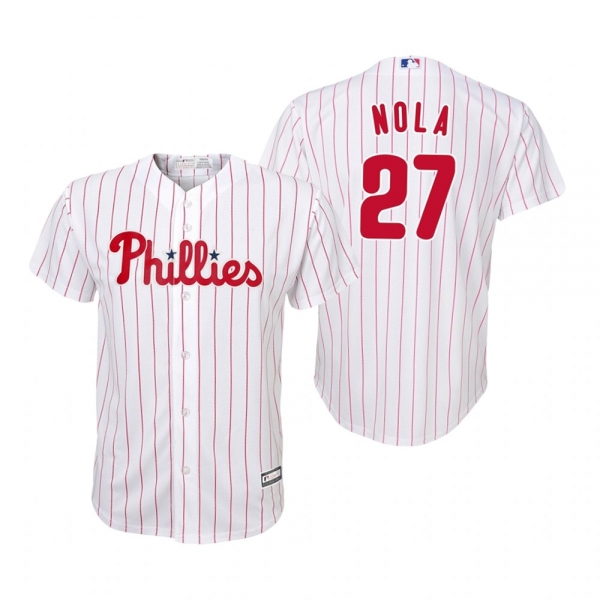 Youth Aaron Nola Philadelphia Phillies White Cool Base Official Jersey