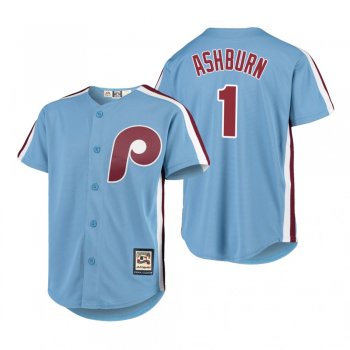 Youth Richie Ashburn Philadelphia Phillies Light Blue Cooperstown Collection Cool Base Replica Jersey