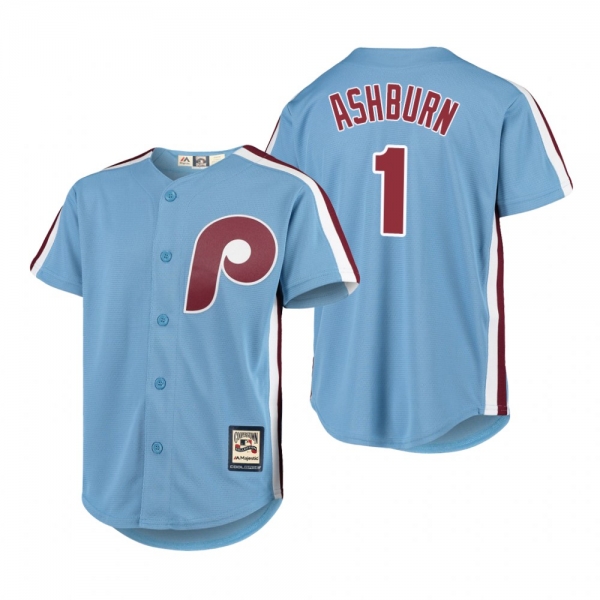 Youth Richie Ashburn Philadelphia Phillies Light Blue Cooperstown Collection Cool Base Replica Jersey