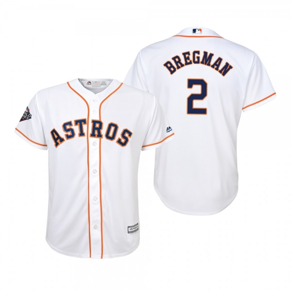 Youth Alex Bregman Houston Astros White 2019 World Series Cool Base Jersey