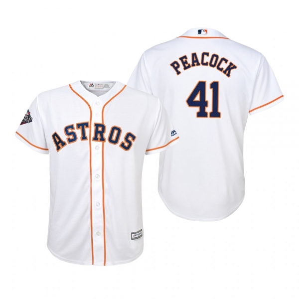 Youth Brad Peacock Houston Astros White 2019 World Series Cool Base Jersey