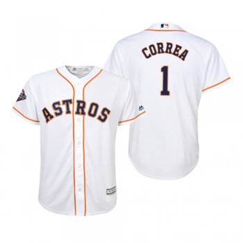 Youth Carlos Correa Houston Astros White 2019 World Series Cool Base Jersey