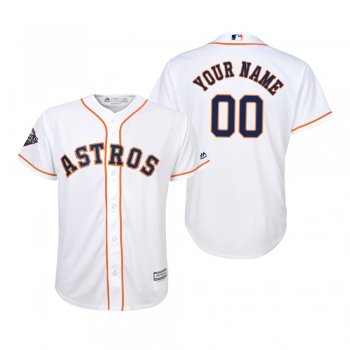 Youth Custom Houston Astros White 2019 World Series Cool Base Jersey