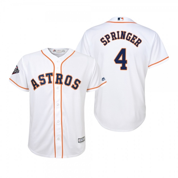 Youth George Springer Houston Astros White 2019 World Series Cool Base Jersey