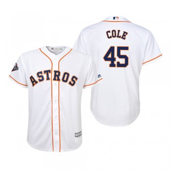 Youth Gerrit Cole Houston Astros White 2019 World Series Cool Base Jersey