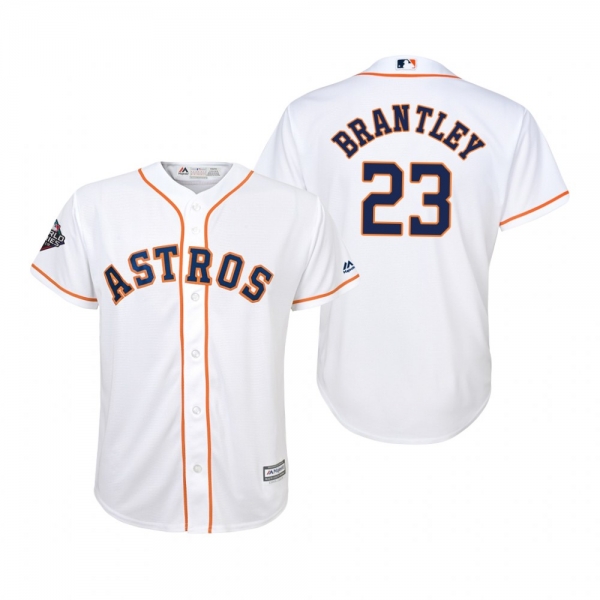 Youth Michael Brantley Houston Astros White 2019 World Series Cool Base Jersey