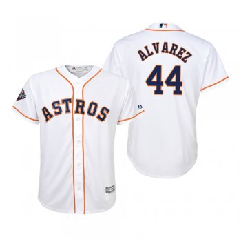 Youth Yordan Alvarez Houston Astros White 2019 World Series Cool Base Jersey