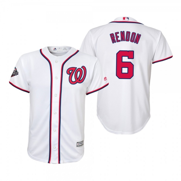 Youth Anthony Rendon Washington Nationals White 2019 World Series Cool Base Jersey