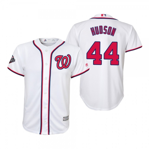 Youth Daniel Hudson Washington Nationals White 2019 World Series Cool Base Jersey