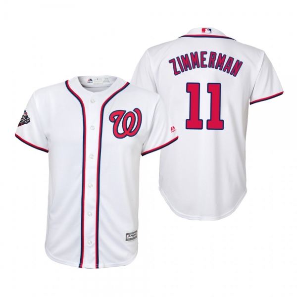 Youth Ryan Zimmerman Washington Nationals White 2019 World Series Cool Base Jersey