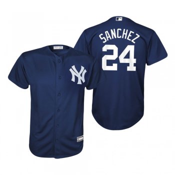 Youth Gary Sanchez New York Yankees Navy Cool Base Alternate Replica Jersey