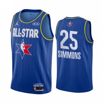 2020 NBA All-Star Game Jersey Reserves Philadelphia 76ers Ben Simmons #25 Blue