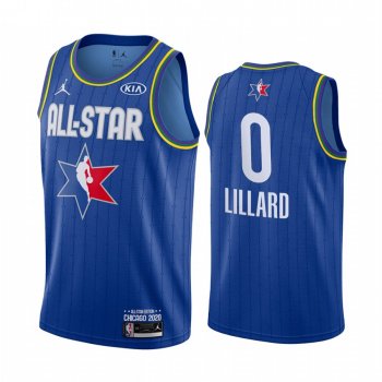 2020 NBA All-Star Game Jersey Reserves Portland Trail Blazers Damian Lillard #0 Blue