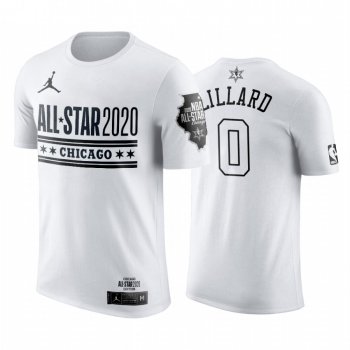 Portland Trail Blazers Damian Lillard 2020 NBA All-Star Game Official Logo White T-Shirt