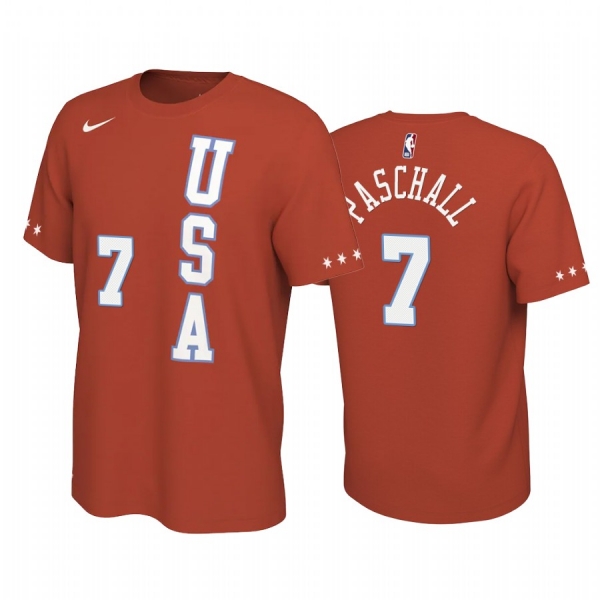 2020 NBA Rising Star USA Team Eric Paschall T-shirt Golden State Warriors #7 Orange