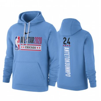 2020 NBA All-Star Game Hoodie Club Fleece Milwaukee Bucks Giannis Antetokounmpo #24 Blue