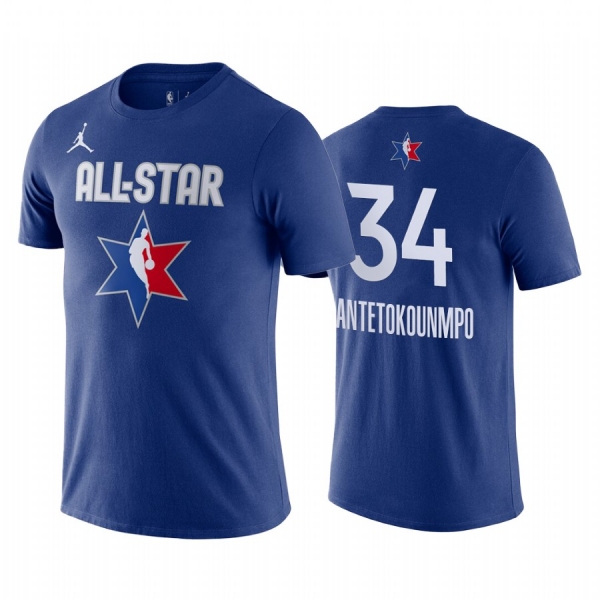 Milwaukee Bucks Giannis Antetokounmpo 2020 NBA All-Star Game Eastern Conference Blue T-Shirt