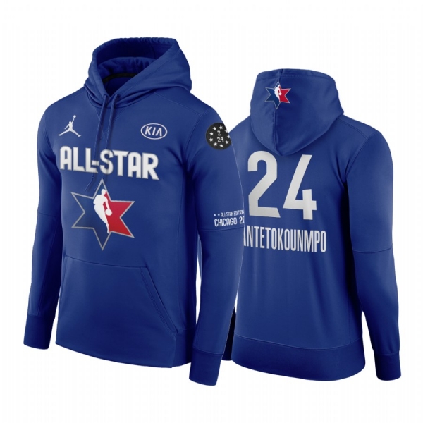 2020 NBA All-Star Game Hoodie Eastern Conference Milwaukee Bucks Giannis Antetokounmpo #24 Navy