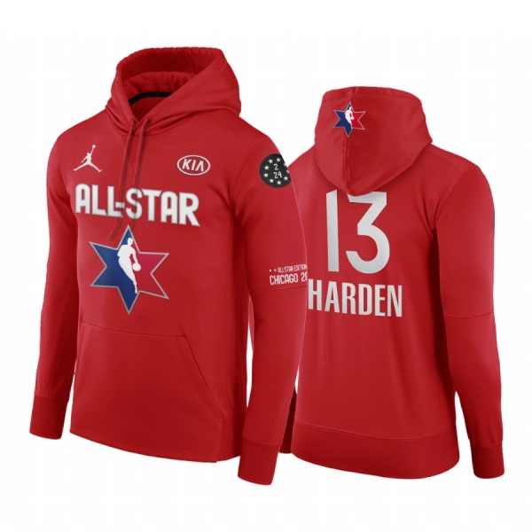 2020 NBA All-Star Game Hoodie Western Conference Houston Rockets James Harden #13 Red