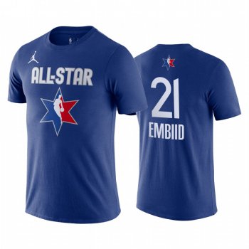 Philadelphia 76ers Joel Embiid 2020 NBA All-Star Game Eastern Conference Blue T-Shirt