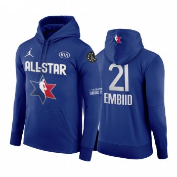 2020 NBA All-Star Game Hoodie Eastern Conference Philadelphia 76ers Joel Embiid #21 Navy