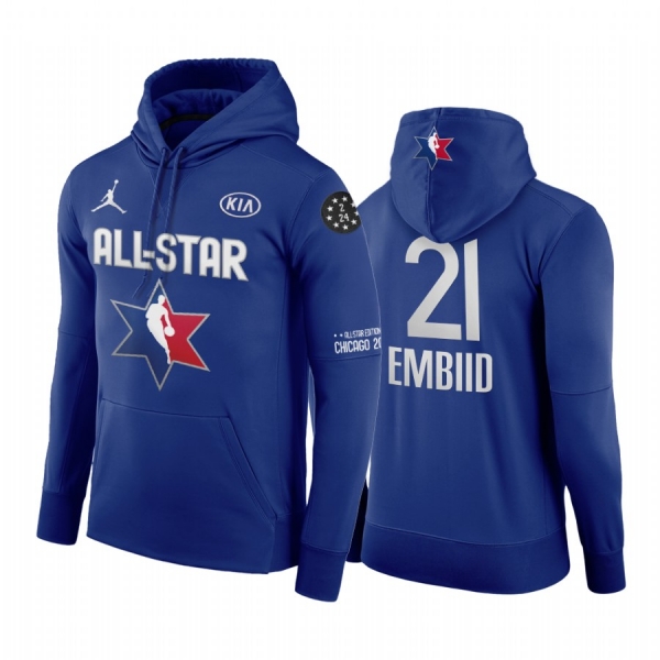 2020 NBA All-Star Game Hoodie Eastern Conference Philadelphia 76ers Joel Embiid #21 Navy