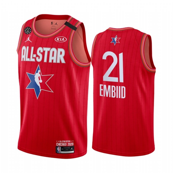 2020 NBA All-Star Game Jersey Eastern Conference Philadelphia 76ers Joel Embiid #21 Red