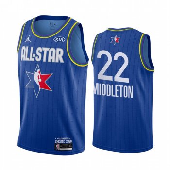 2020 NBA All-Star Game Jersey Reserves Milwaukee Bucks Khris Middleton #22 Blue