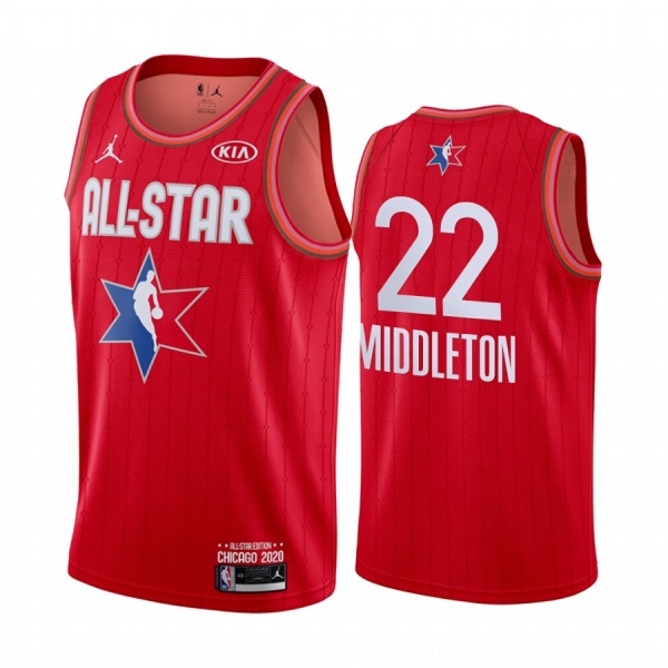 2020 NBA All-Star Game Jersey Reserves Milwaukee Bucks Khris Middleton #22 Red